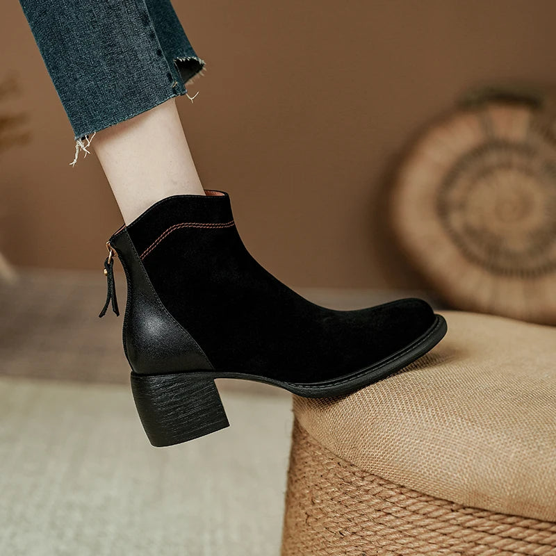 ADELA™ | Botas de terciopelo con tacón