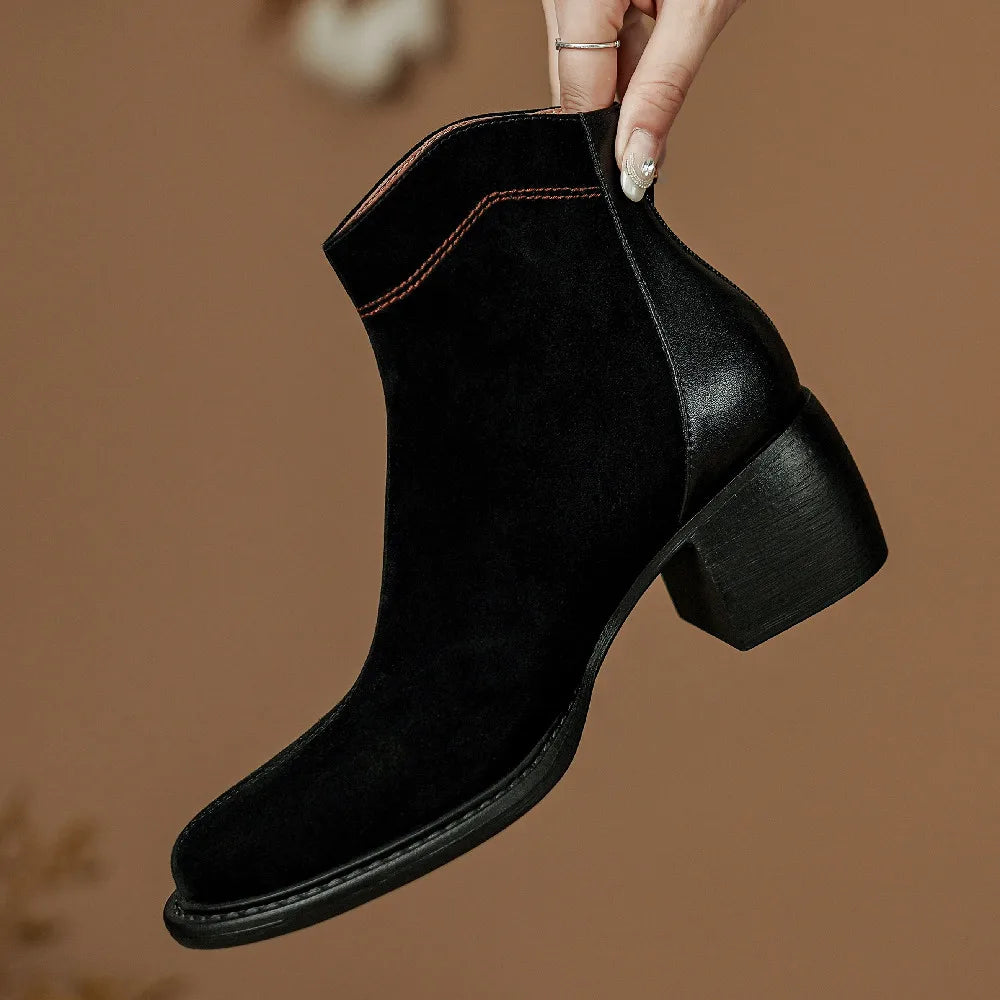 ADELA™ | Botas de terciopelo con tacón