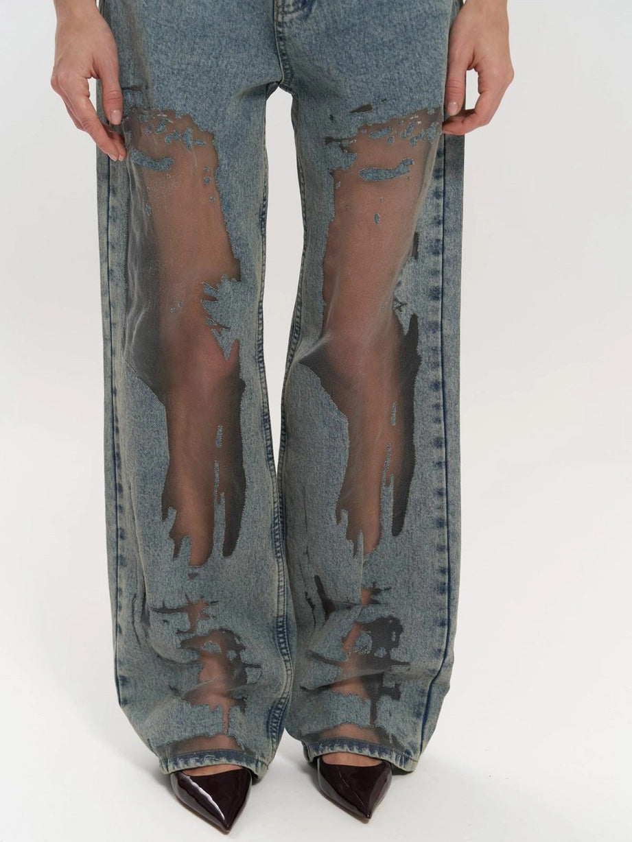 LEONOR™ | Vaqueros transparentes azules