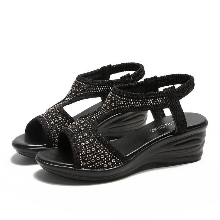 Sandalias elegantes con punta redonda y hebilla