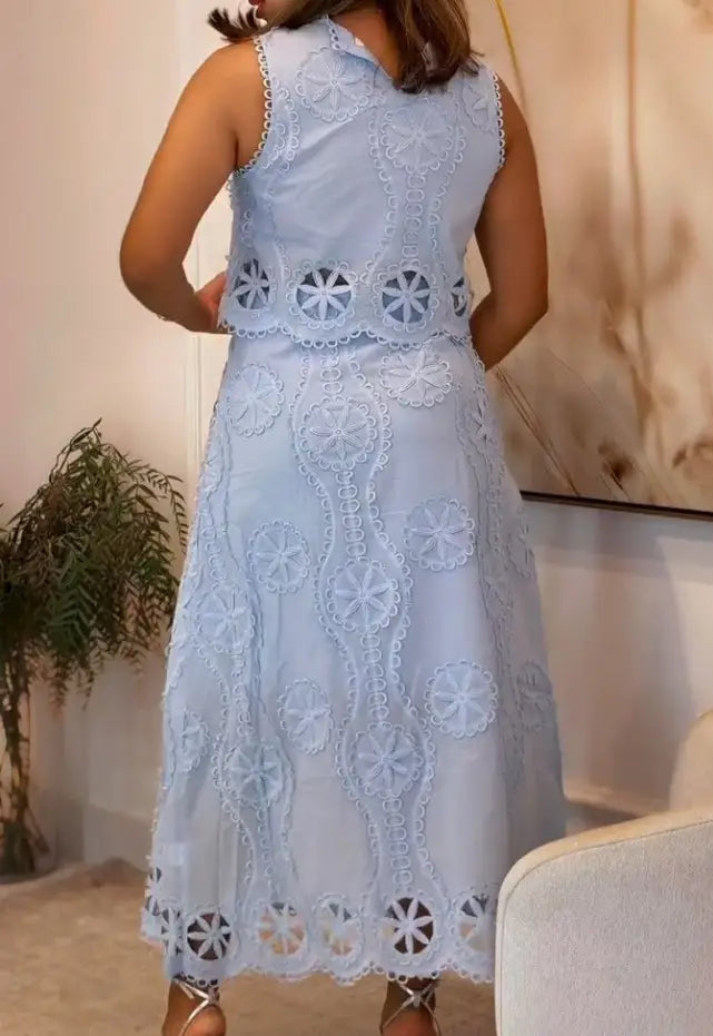 VILA™ | Conjunto 2 piezas Top + Falda de punto