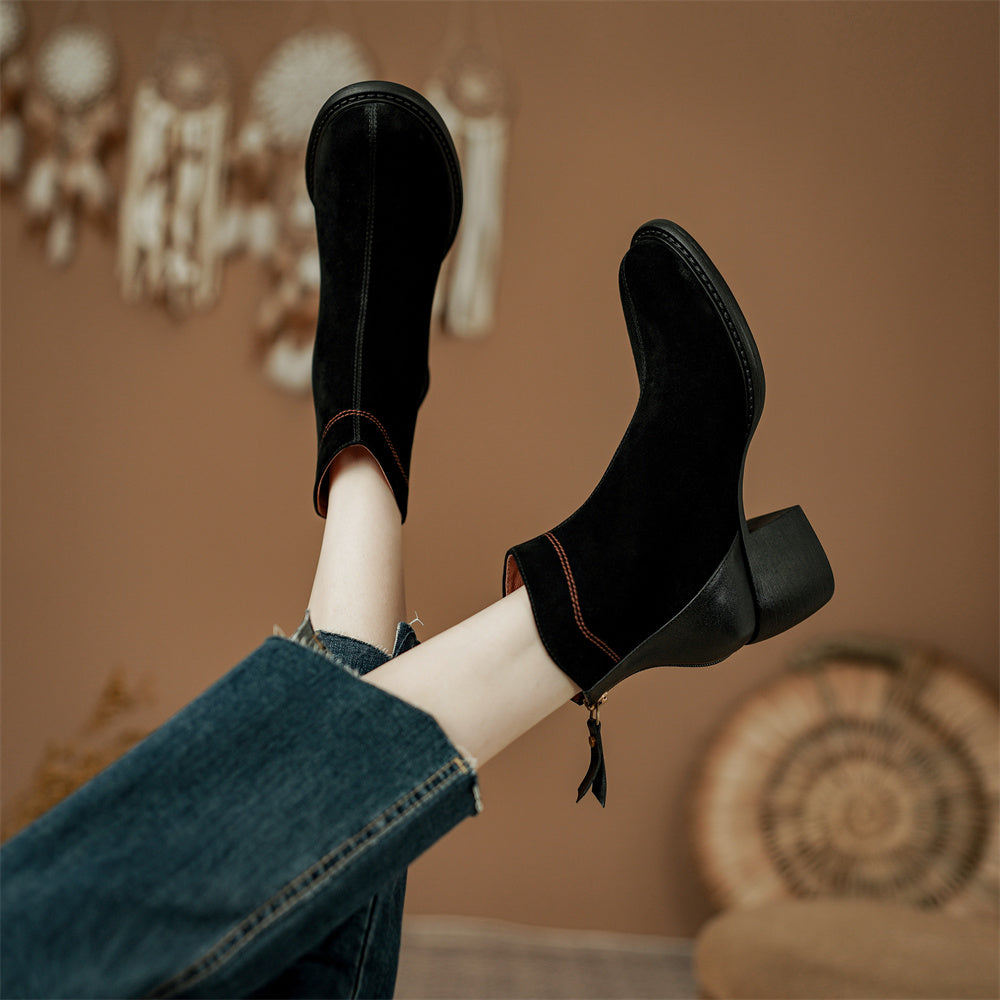 ADELA™ | Botas de terciopelo con tacón