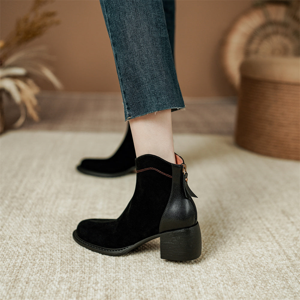 ADELA™ | Botas de terciopelo con tacón