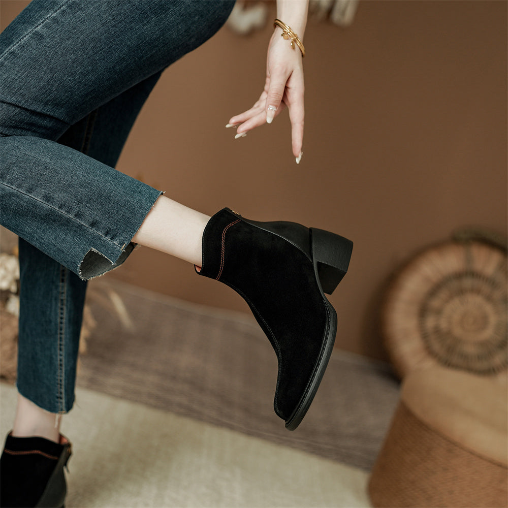 ADELA™ | Botas de terciopelo con tacón