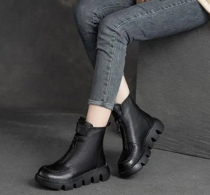 Botas Altas con Plataforma de Cuero | HARRET™️