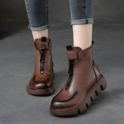 Botas Altas con Plataforma de Cuero | HARRET™️