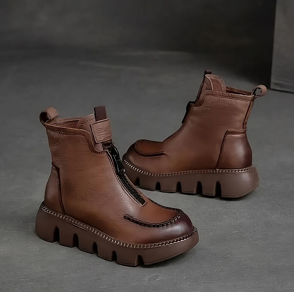 Botas Altas con Plataforma de Cuero | HARRET™️