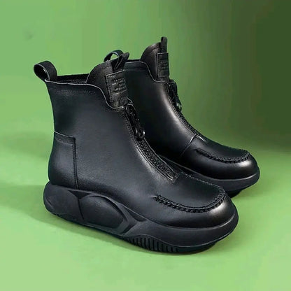 Botas Altas con Plataforma de Cuero | HARRET™️