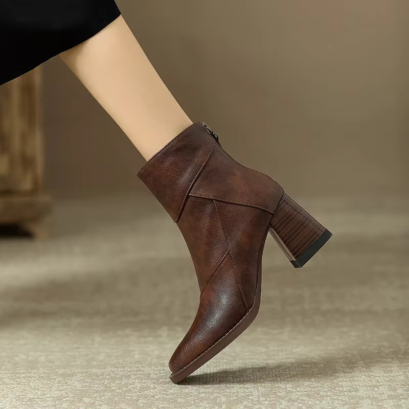 AMBER™ | Botas de Cuero con Tacón Alto