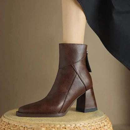 AMBER™ | Botas de Cuero con Tacón Alto